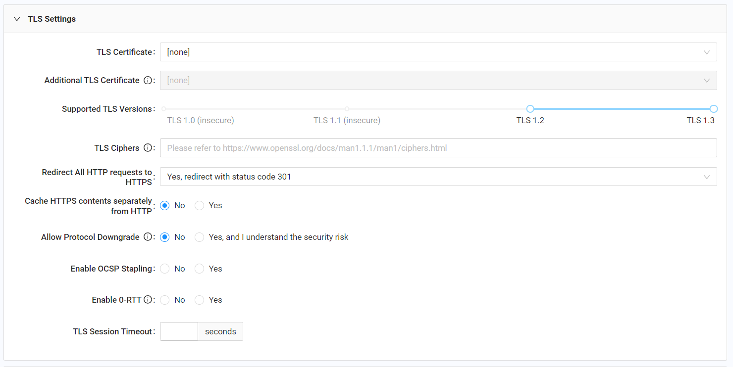 TLS Settings